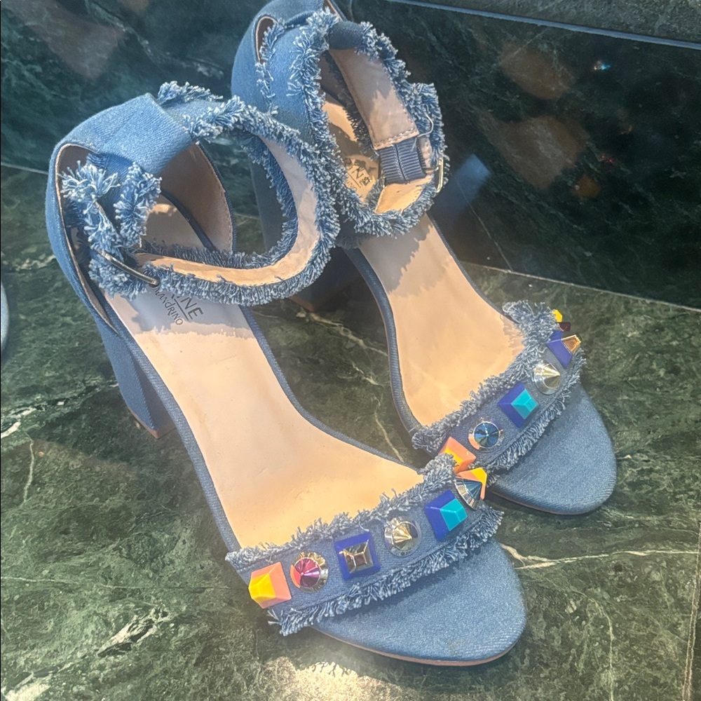 Catherine Malandrino Blue Denim Heels